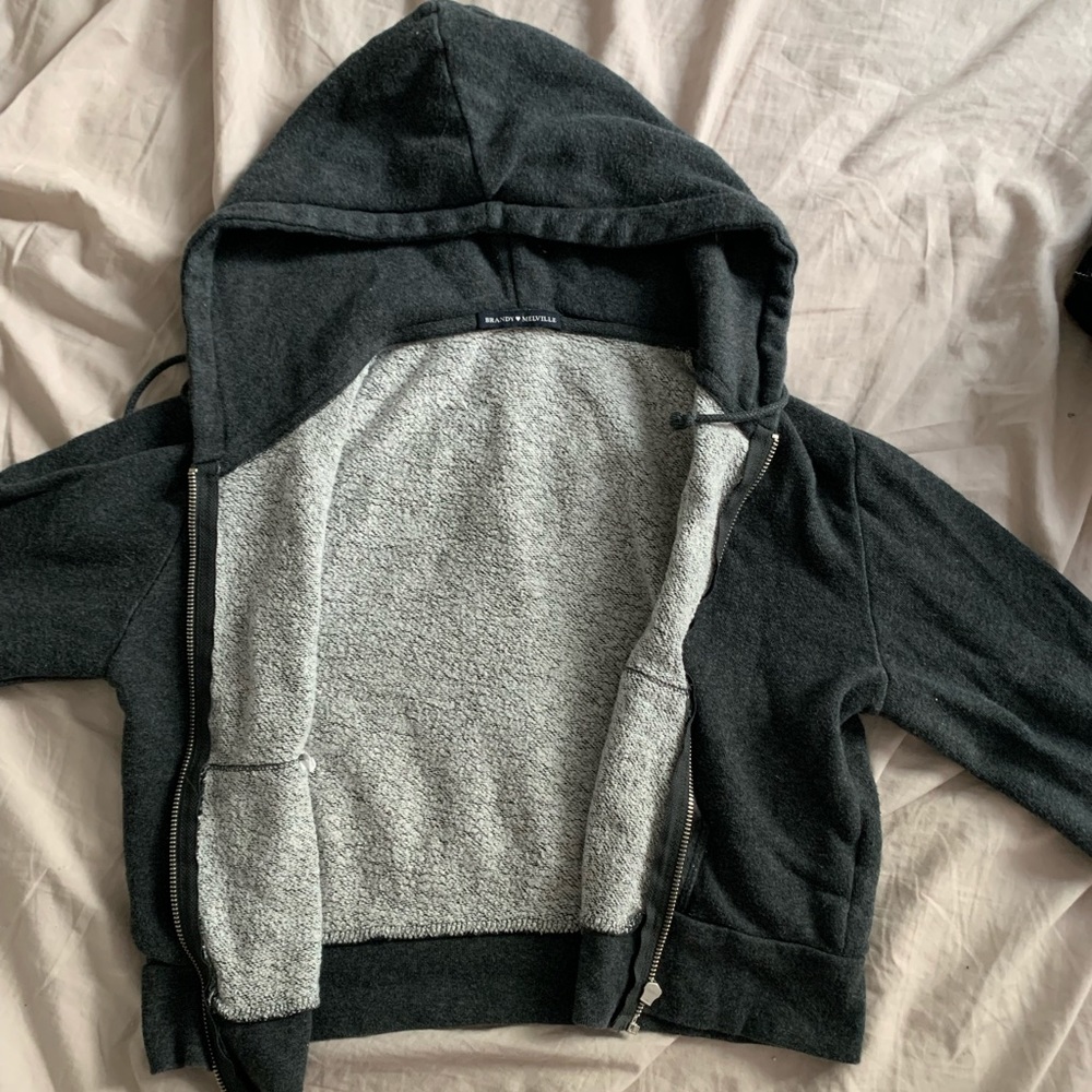 cropped gray brandy hoodie